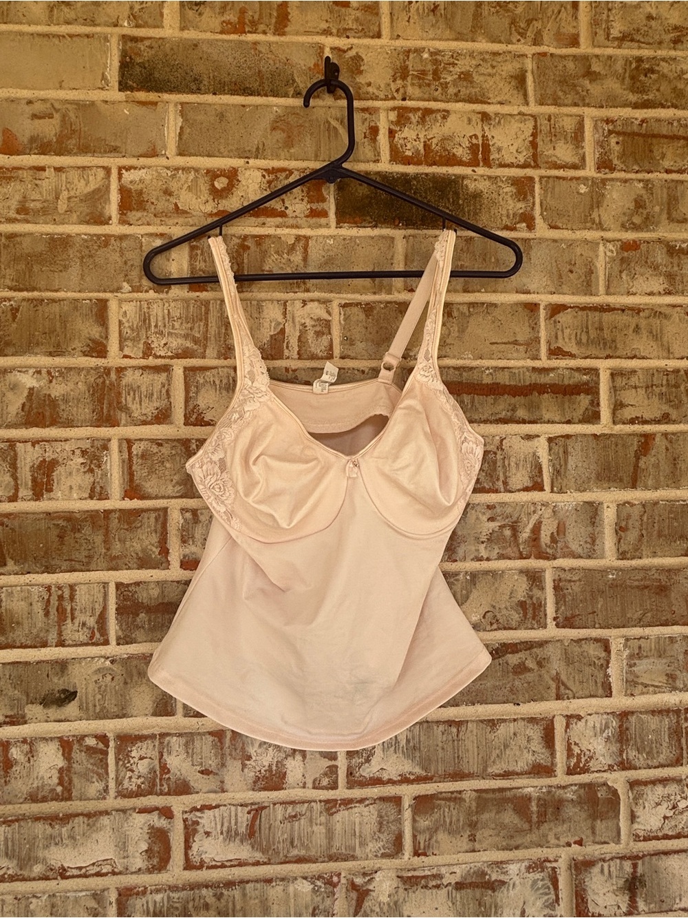 Vintage Bali Light Pink Lace-Trim Support Camisole